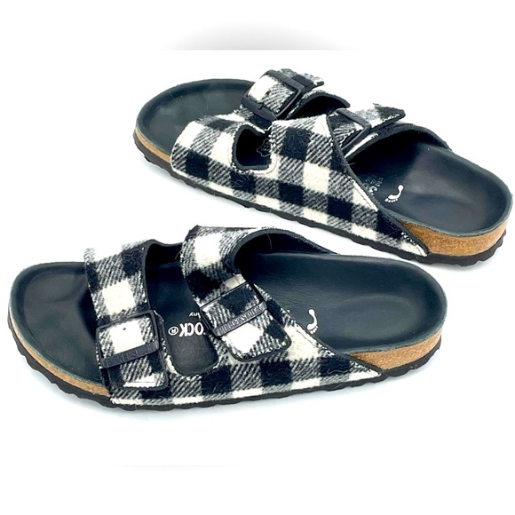 RARE Birkenstock Black & White Check Arizona - Fall Plaid - Picture 4 of 9